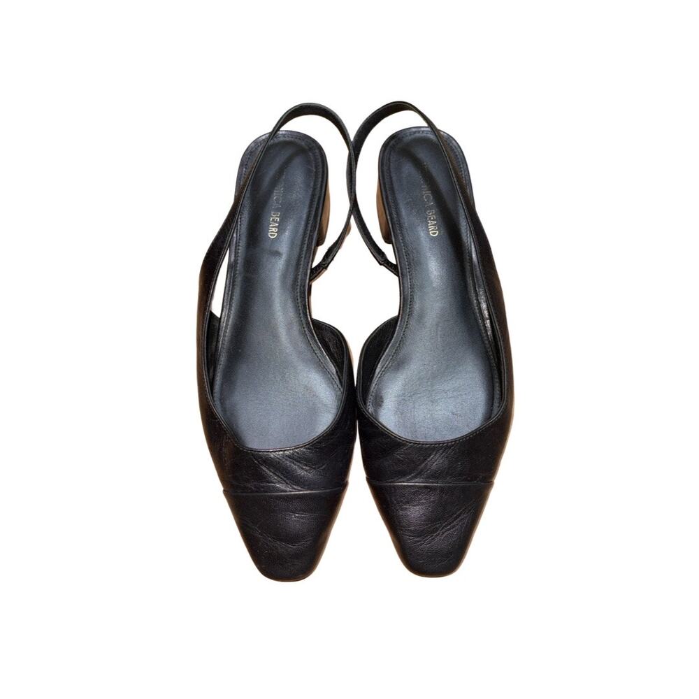 Veronica Beard Cecile Black Leather Cap Toe D'Orsay Slingback Shoes   Size: 8.5M